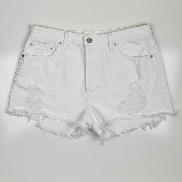 Boyish Pants - Boyish CODY Distressed High Waist Button Up Shorts 30